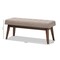 Baxton Studio Elia Walnut Wood Light Grey Button-Tufted Bench 140-7563 - alternate 3
